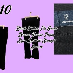 Indigo Poppy Black Bootcut Jeans